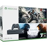 Xbox One S 500GB Console - Gears and Halo Limited Edition Holiday Bundle (Includes 4 Games)