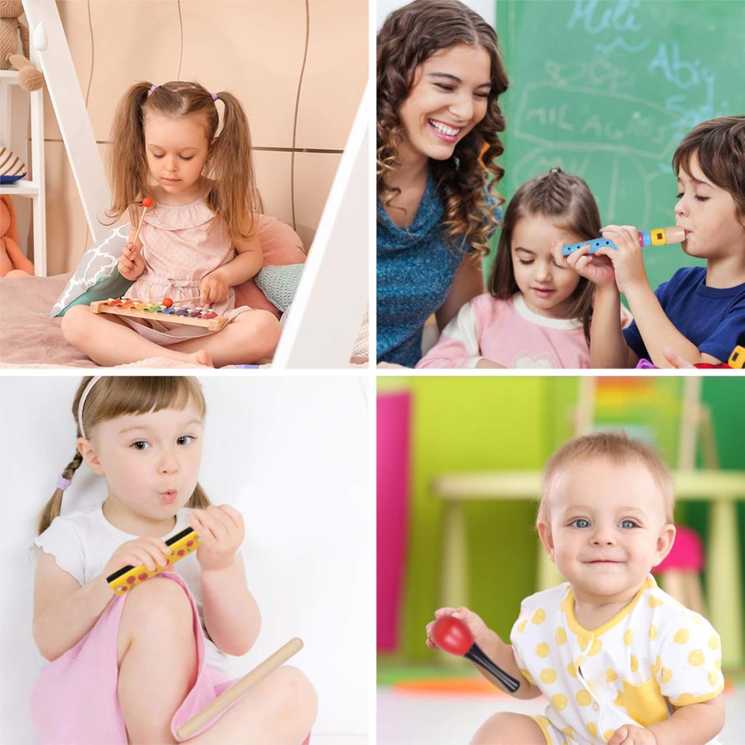 Musical Instrument Toys Set for Kids, 35-PCS Musical Toys for Toddlers Preschool Educational, with Storage Bag for Children, Tambourine, Music Bell & More: Toys & Games