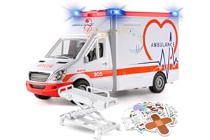 Ambulance Toy Playset for Kids – Complete Rescue Set with Truck, Doctor & Patient Figures, Stretcher, Educational Stickers, L