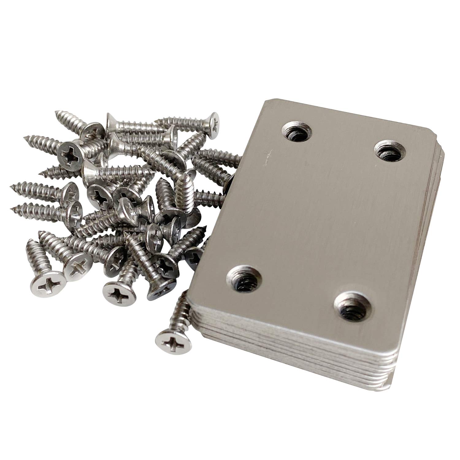 Photo 1 of 2.4 x 1.5 Inch Metal Flat Straight Brace Bracket 1.2 MM Thickness Metal Flat Straight Mending Plates Fixing Corner Brace 12 Pcs for Furniture, Wood, Shelves, Cabinet