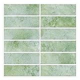 Crystiles Green Peel and Stick Backsplach