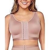 CURVEEZ Post-Surgery Front Closure Wireless Bra, Compression Shapewear Top with Wide Straps for Breast Augmentation Recovery