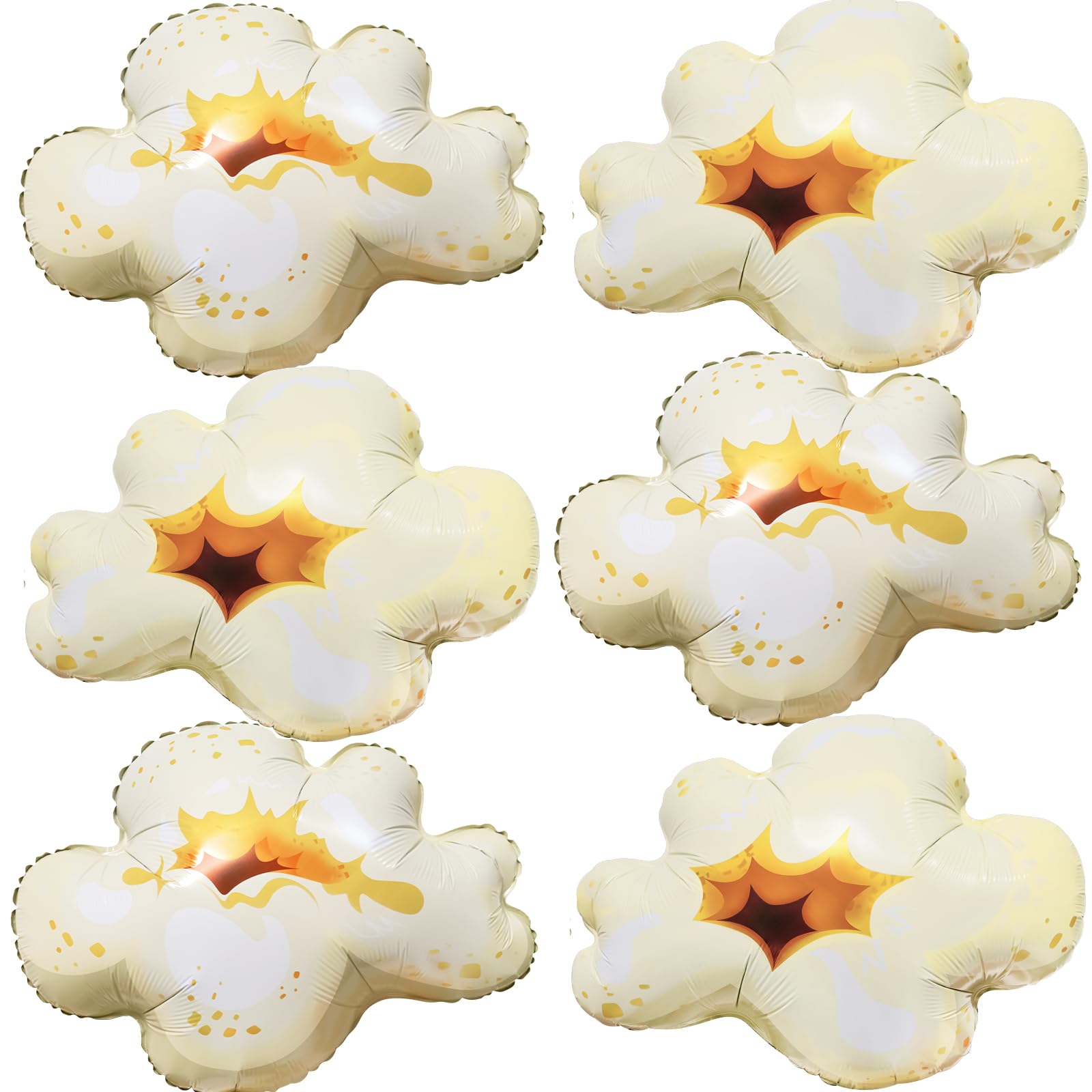 Photo 1 of 6 Pcs Popcorn Balloons 19 inch Large Foil Popcorn Balloons for Movie Night Party Halloween Carnival Theme Party Decorations