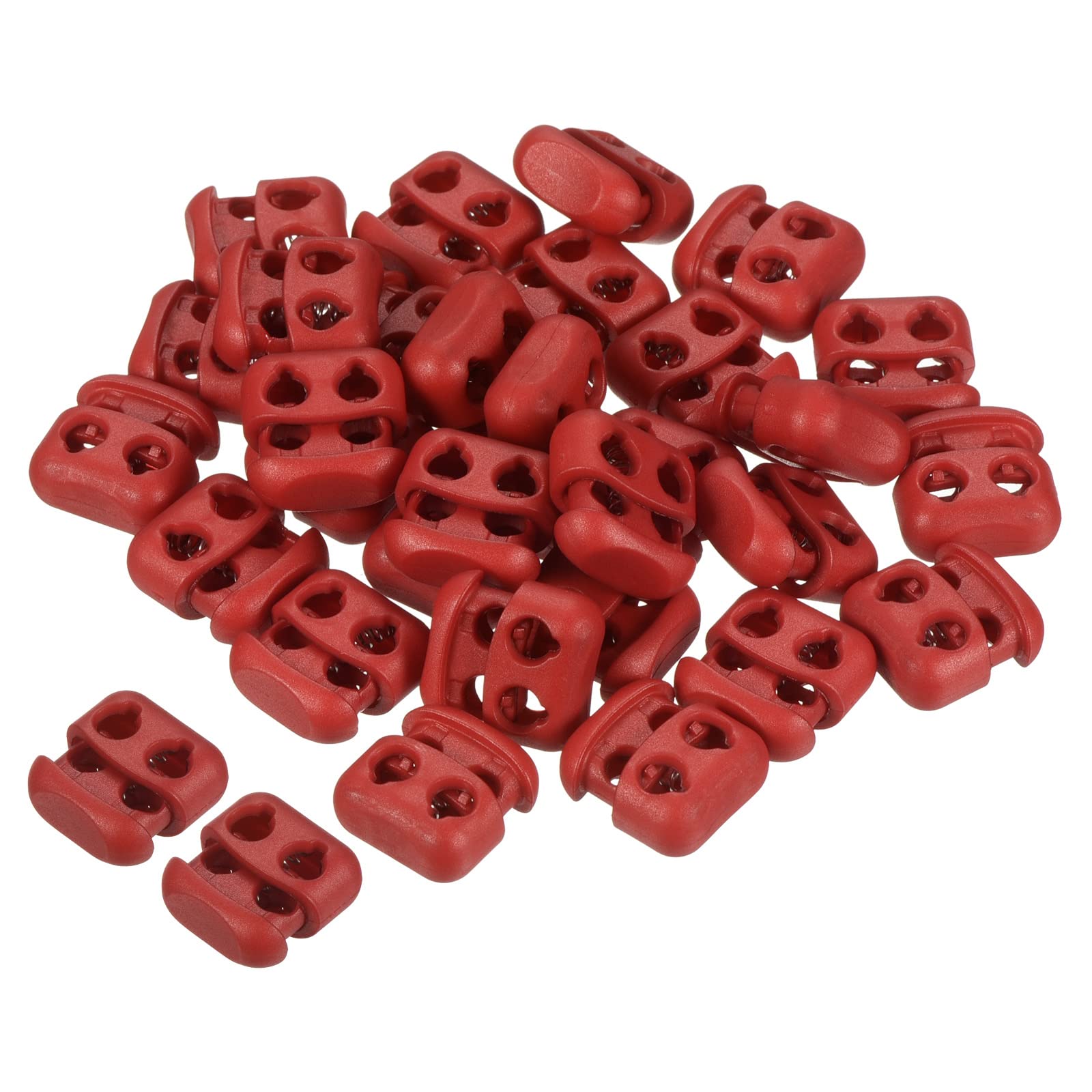 PATIKIL Cord Locks, 30 Pack Oval Spring Toggle Stopper for Drawstring Bag Shoelaces, Wine Red