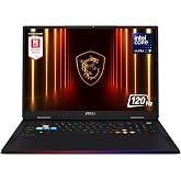 msi Raider 18 HX AI 18&rdquo; 120Hz UHD+ Gaming Laptop: Intel Core U9-285HX, NVIDIA Geforce RTX 5080, 64GB DDR5, 4TB NVMe SSD, Thunderbolt 5, Wi-Fi 7, Win 11 Home: Black A2XWIG-014US