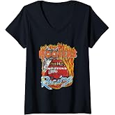 Women's Hooters Racing Flames V-Neck T-Shirt