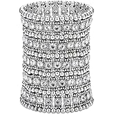 Szxc Womens Ballroom Rhinestone Stretch Cuff Bracelets Fit Wrist Circumference from 6.5" to 7.8" - Lead & Nickle Free
