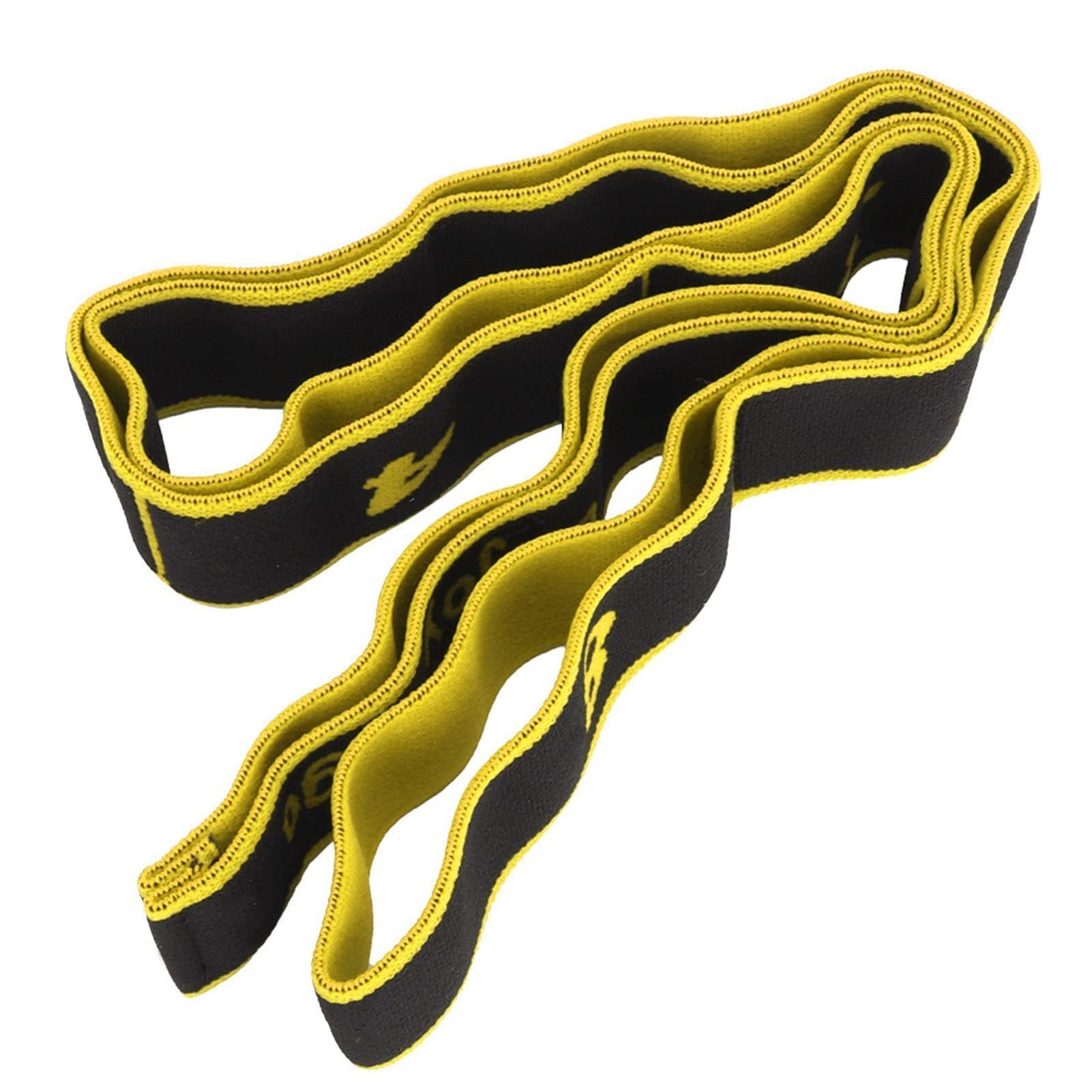 Fitness Elastic Band, 8 Sections Yoga Pilates Training Strap for Body Stretching Warming Up (Yellow)