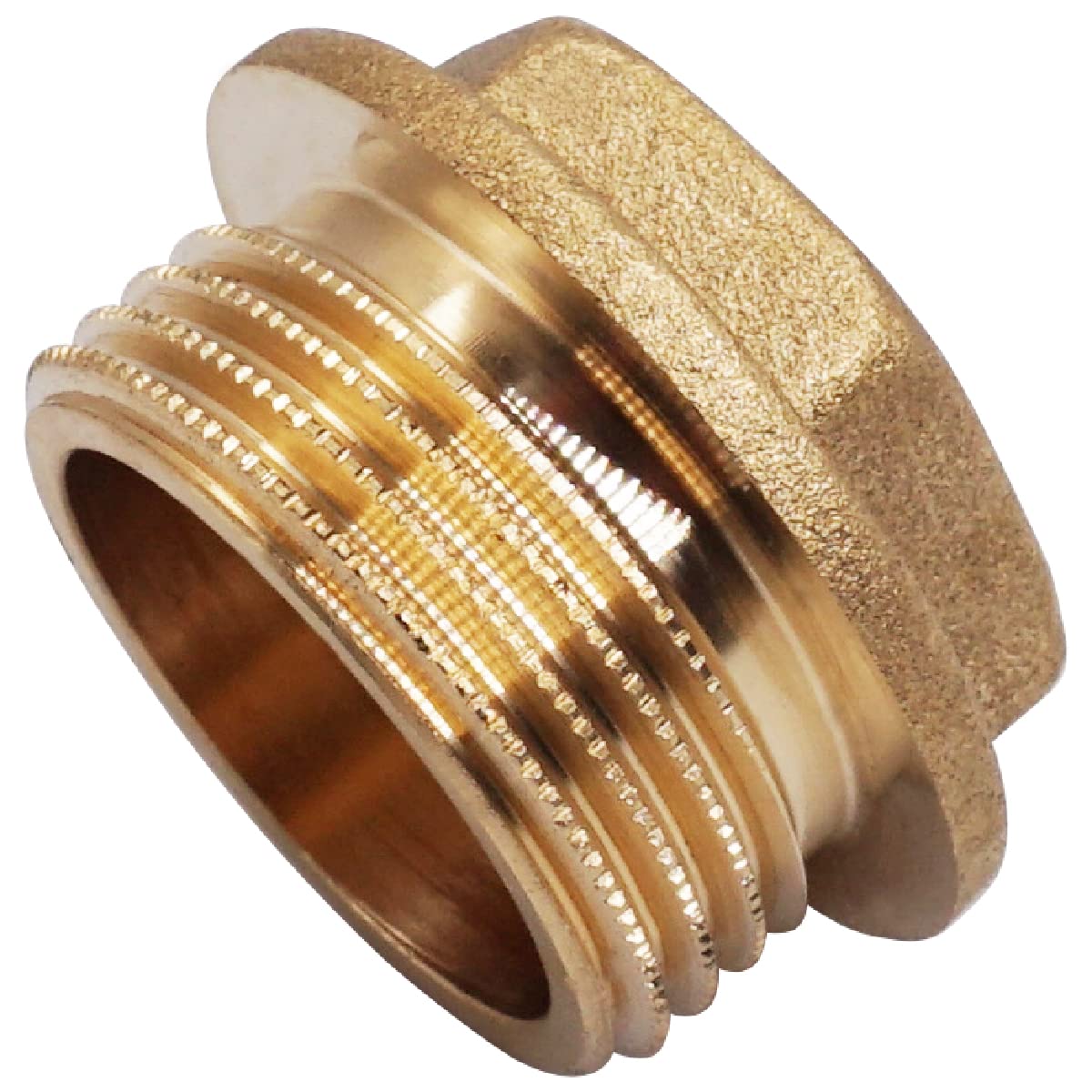 SKIR'CO (2 pcs) Brass Hex Head Flanged Plug 1", Male Blanking Plug, Pipe Plug, External BSP Thread
