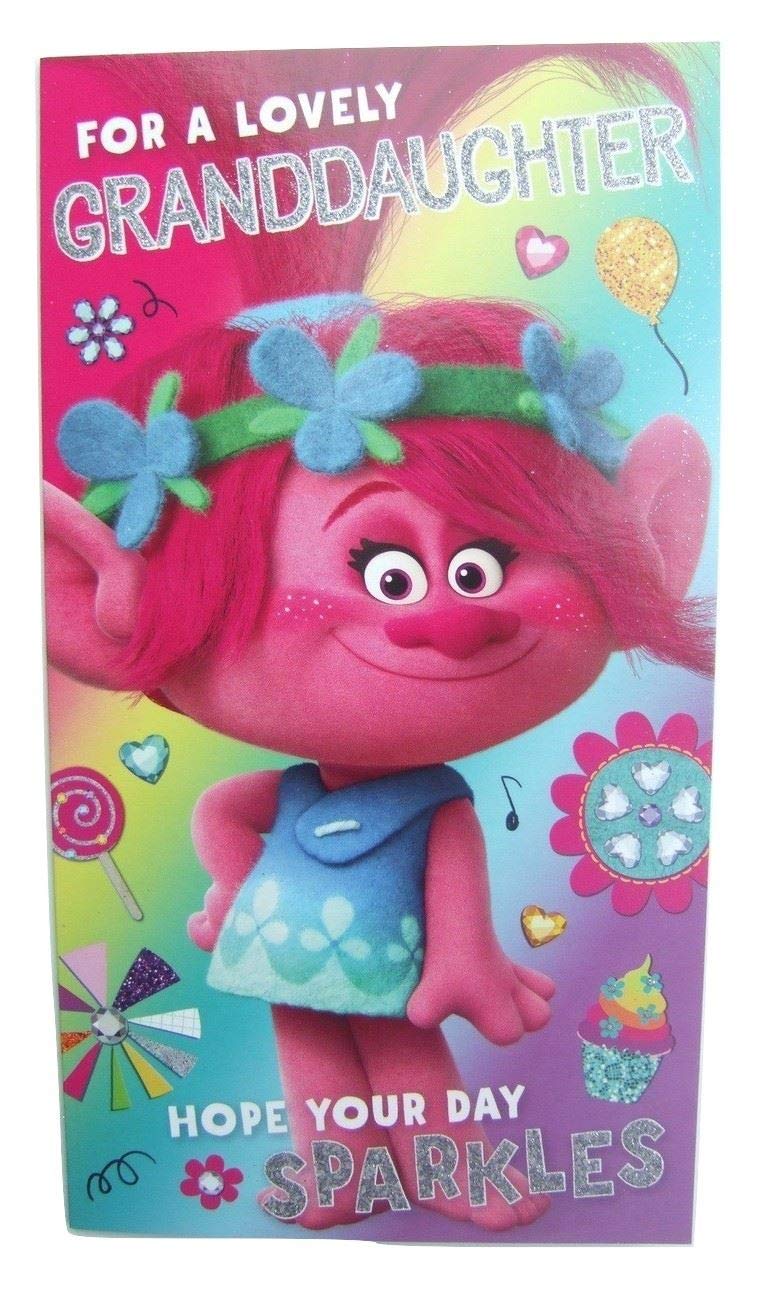 Trolls Official Granddaughter Birthday Card, Birthday Card for Grandaughter