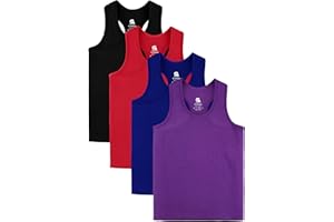 Gnodio 4 Pack Girls Tank Tops Girls Undershirts Sleeveless Cotton Racerback Crop Dance Tank Tops for Gymnastics Ballet