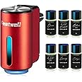Featwell Car Air Freshener, Three Adjustable Modes Intelligent Aroma Diffuser, Rechargeable Car Diffuser Air Freshener, Red