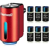 Featwell Car Air Freshener, Three Adjustable Modes Intelligent Aroma Diffuser, Rechargeable Car Diffuser Air Freshener, Red