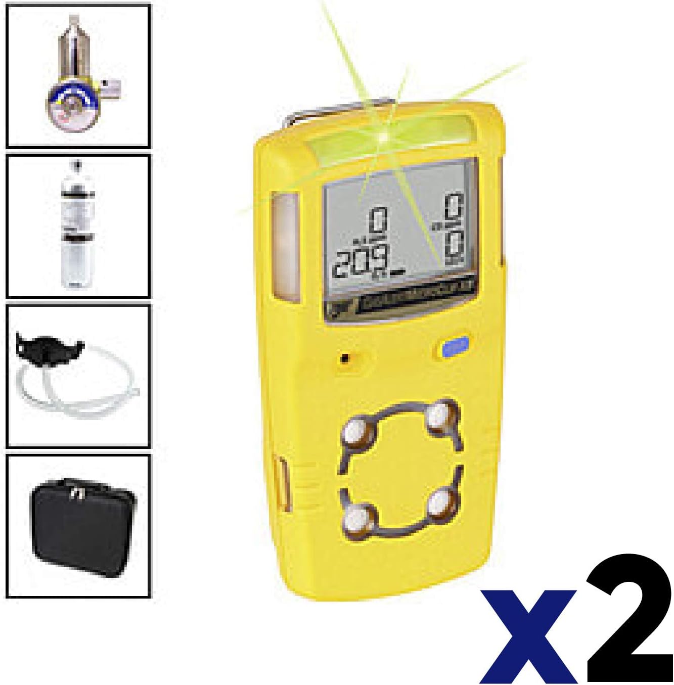 Honeywell MCX3-XWHM-Y-NA MicroClipX3 4-Gas (LEL, O2, CO, H2S) Multi-Gas Confined Space Kit (2 Pack)