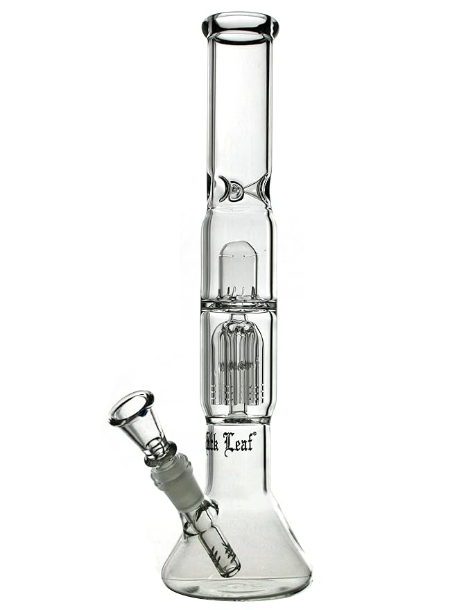 Black Leaf Eisbong Erlenmeyer mit DoppelPercolator 38cm, 14,5mm auf