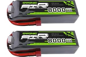 OVONIC 3s 11.1V Lipo Battery 8000mAh 50C Max to 80C Lipo Battery Soft Case with Dean-Style T Connector for RC Airplane Helicopter Car Truck Boat (2 Packs)