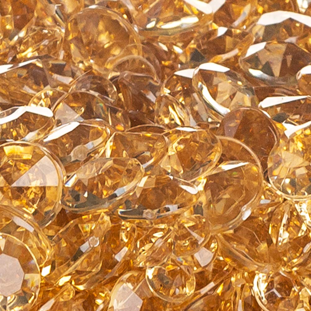 Makeup Brush Holder Beads: Luxury Gold Acrylic Diamonds for Your Cosmetics & Make Up Brush Organizer (400ml) with 2 Sizes of Rhinestone Crystals for Extra Sparkle