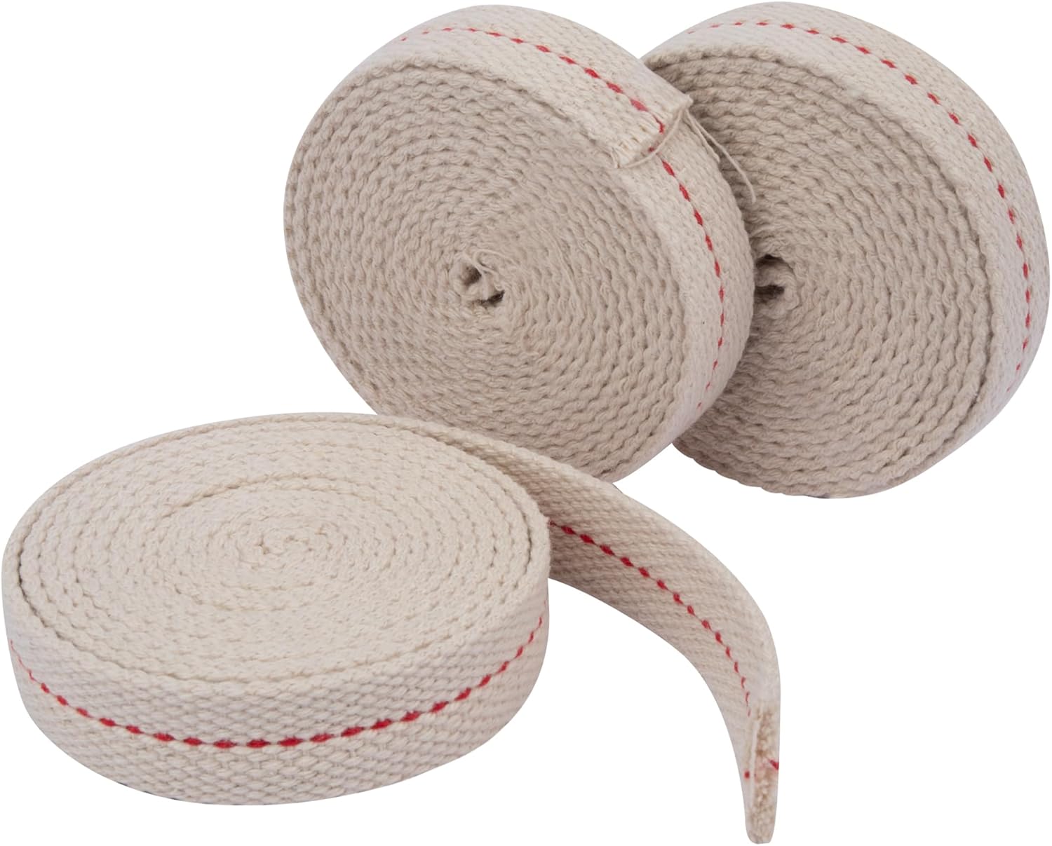 Oil Lamps & Accessories - Swatom 19.7 Feet/3 Rolls Oil Lamp Wicks 3/4 inch Oil Wick for Lamps Cotton Lantern Kerosene Wick Replacement with Genuine Red Stitch