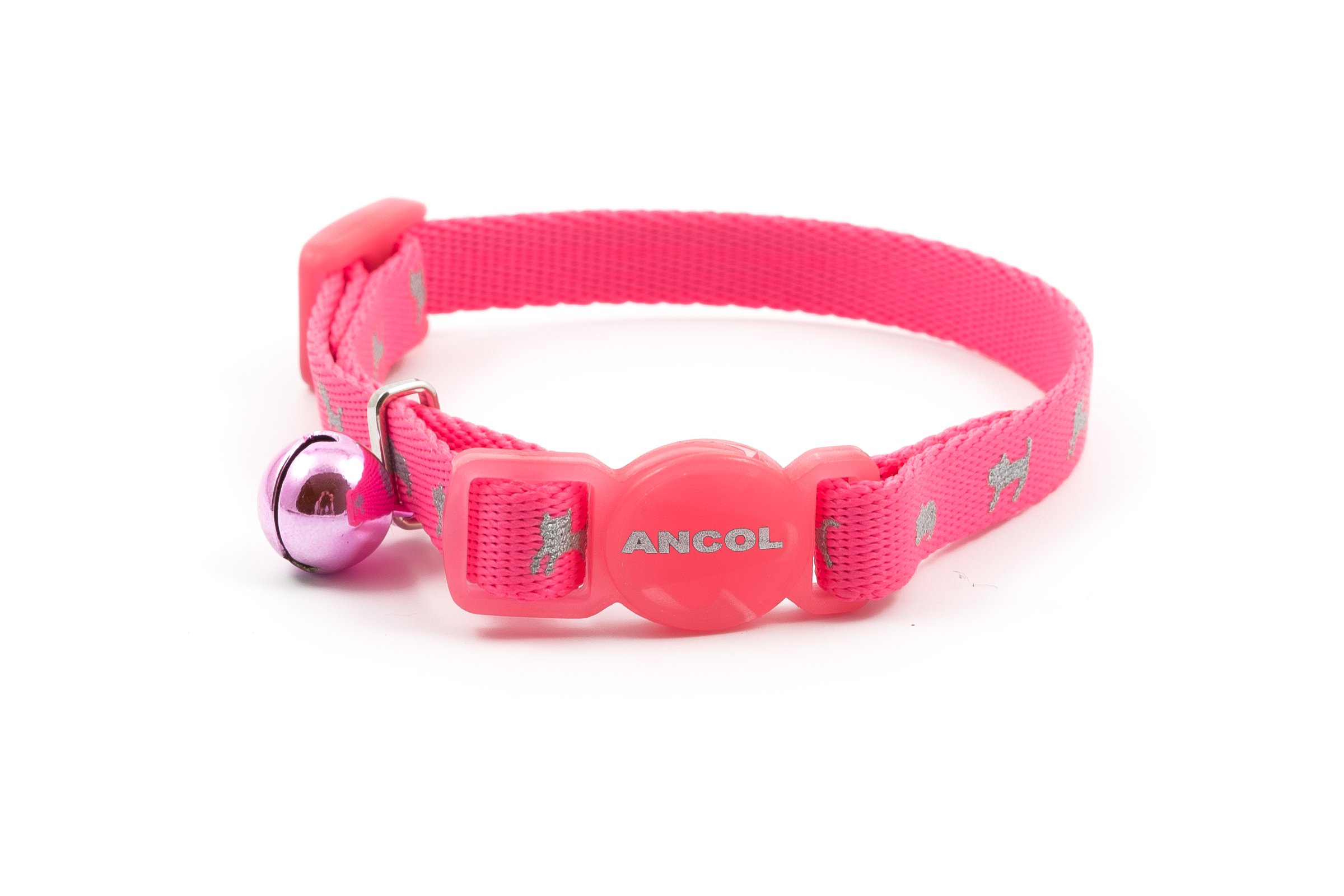 Ancol Hi-Vis Safety Kitten Collar, Neon Pink