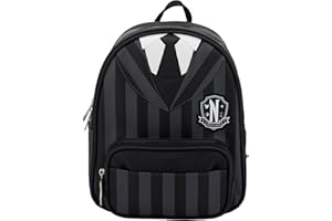 AI ACCESSORY INNOVATIONS Wednesday Nevermore Uniform Vegan Leather Cosplay Mini Backpack Purse, 10.5 Inches, Black