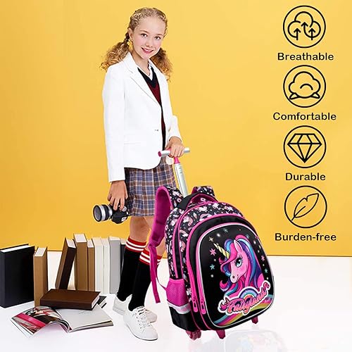 Unicorn Backpacks Trolley Bag Set for Girls, Primary School Bag
