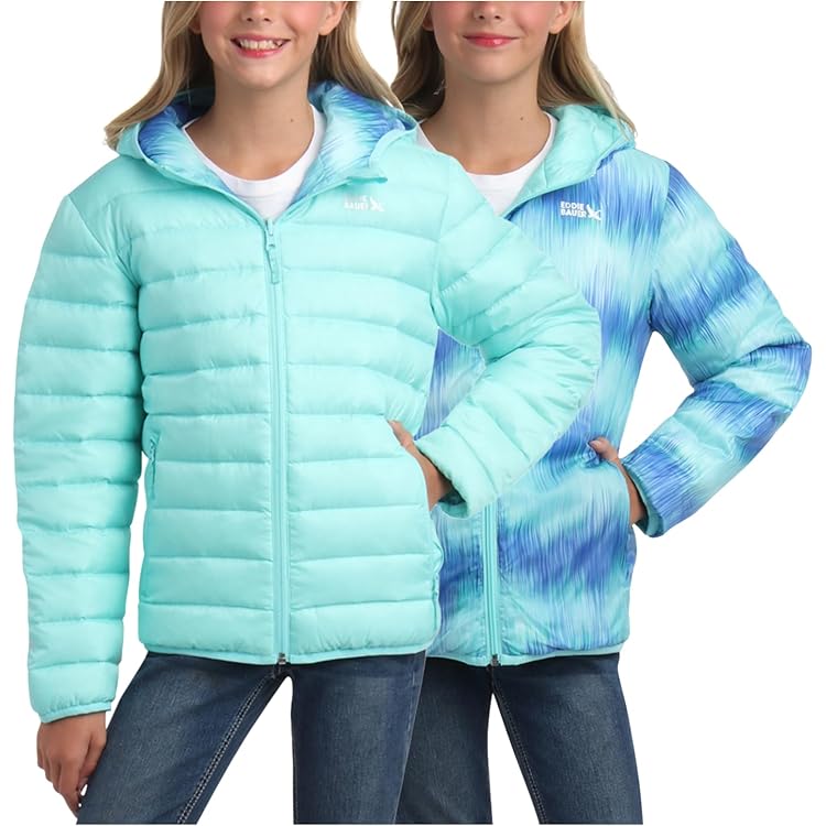 Amazon.com: Eddie Bauer Youth Reversible Hooded Down Jacket (US