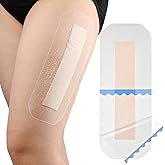 Waterproof Long Surgical Incision Bandages for Knee Replacement Surgery Silicone Adhesive Dressing with Non-Stick Pad Long Hip Wound Care Protector Shower Patches 4"x10" (Pack of 5)
