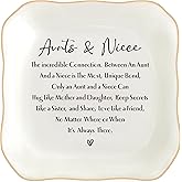 Aunt Gifts from Niece Jewelry Dish Trinket Tray, Auntie Birthday Gifts, I Love You Aunt Present for Christmas Wedding, Best Aunt Ever Gifts (White-Aunts3)