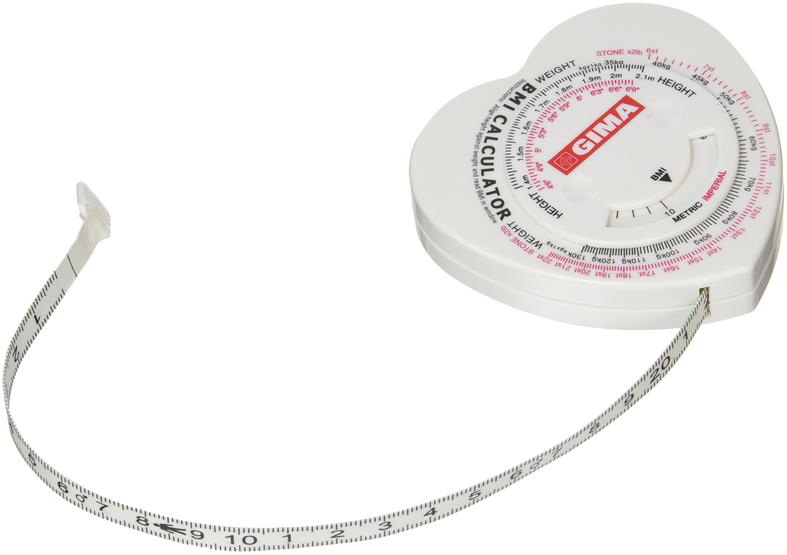 Gima - Body Tape Measure, BMI (Body Mass Index) Calculator, in Centimeter, max 150 cm.