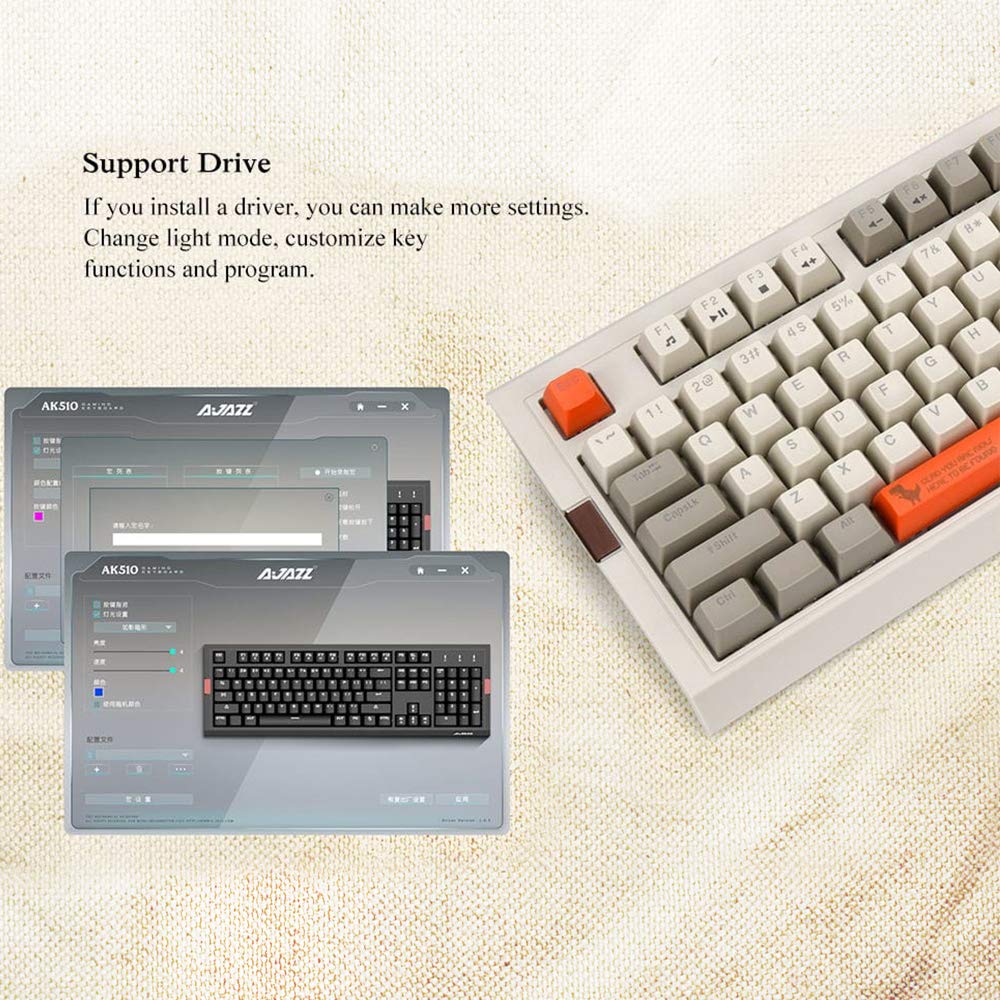 NACODEX F11 Retro Mechanical Keyboard 104 Keys Anti-Ghosting - PBT SA Spherical Keycap - Cherry MX Red Switches - Programmable Macro White Backlit PC Wired Keyboard for Office Gaming (Black)