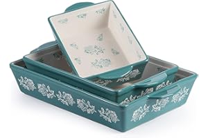 Wisenvoy Baking Dish Ceramic Lasagna Pan Casserole Dish 3-Piece Bakeware Sets Baking Dishes Baking Set Baking Dish Set