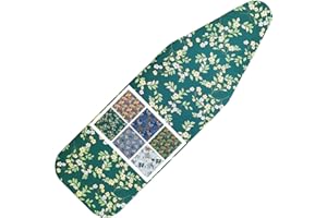 LCLW Ironing Board Cover and Pad Standard Size 15 x 54,3 Pairs of Hook and Loop Fastener Straps,Elastic Edges,2 Layers Ironing Board Cover with Thick Padding (D Pattern)