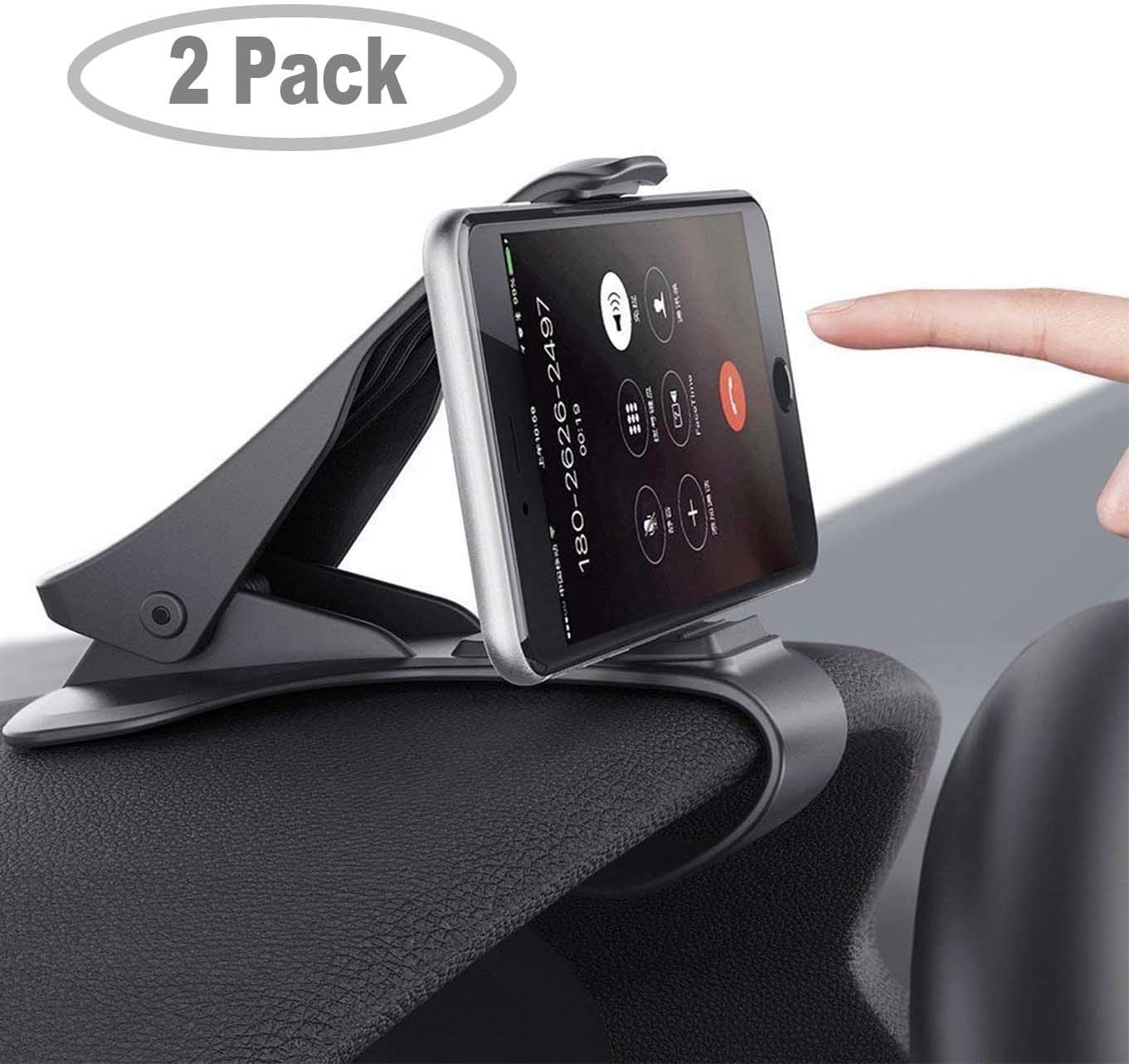 CaseHQ Car Phone Mount,One Hand Operation Car Phone Clamp,Dashboard Clip Mount Stand Suitable for 4 to 7 inch Compatible with iPhone 11 pro Max X Xs XR 8 7 6s Plus SE, Galaxy S7,8,9,10 (Black)