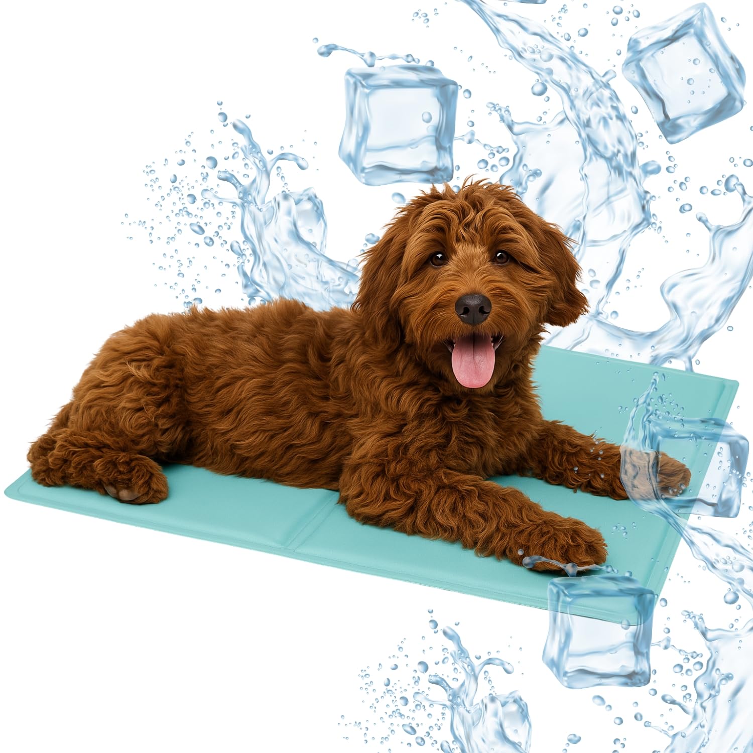 Nosli Cooling Mat for Dogs & Cats (50 x 65 cm) • Self-Cooling Gel Mat for Pets & Humans