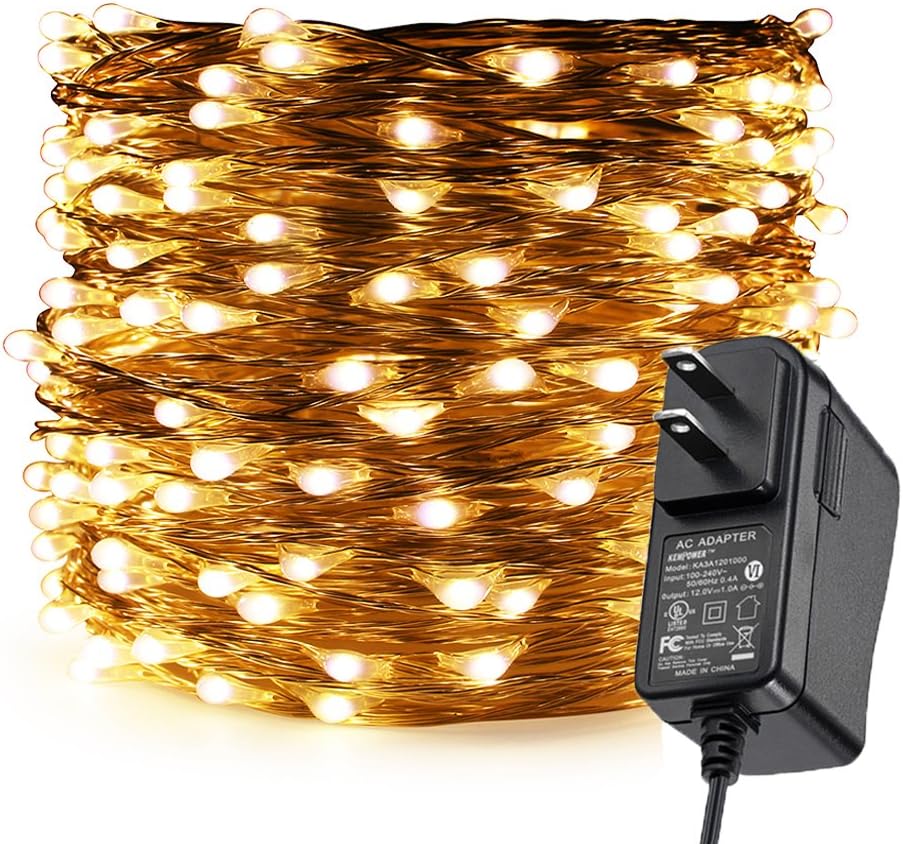 ER CHEN Fairy Lights Plug in, 99Ft/30M 300 LED Silver