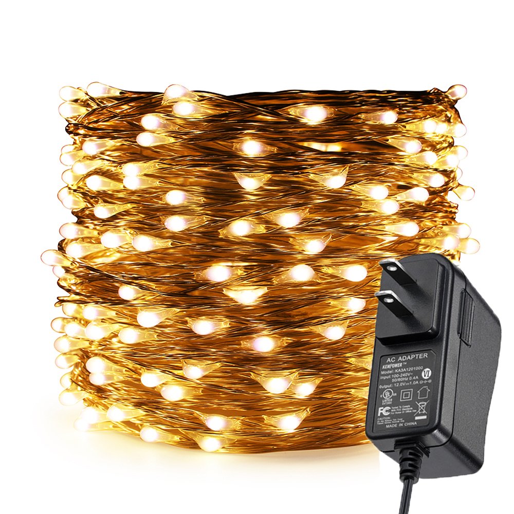 ER CHEN Fairy Lights Plug in, 99Ft/30M 300 LED Silver Coated Copper