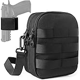 POYOLEE Crossbody Soft Pistol Bag CCW Fanny Pack Waist Gun Pouch with Concealed Carry Holster Lightweight Shoulder Tactical Rang Case