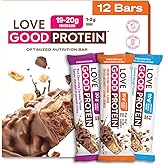 Love Good High-Protein Bars | Whey Protein & Collagen Snack Bars | Low Sugar, Low Carb & Gluten Free | Variety Pack - 12 Pack