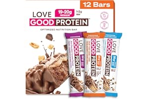 Love Good High-Protein Bars | Whey Protein & Collagen Snack Bars | Low Sugar, Low Carb & Gluten Free | Variety Pack - 12 Pack