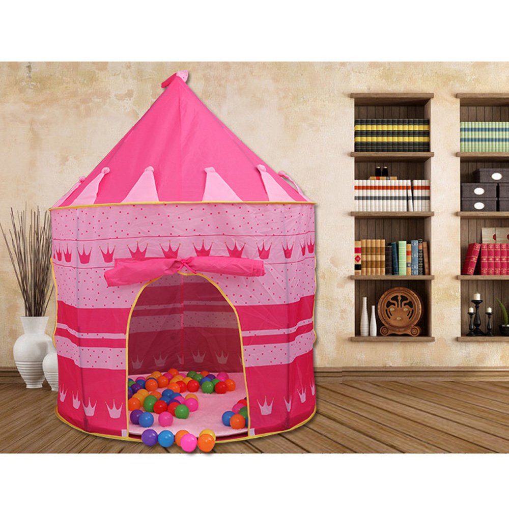 Hippih Indoor/Outdoor Little Princess Castle Play Tent for Girls, Promotes Early Learning, Social Bonding and Imaginative Play (Pink)
