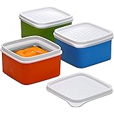 Baby/ Toddler/ Kids Stainless Steel Insulated Food Storage Container Small Leak Proof Lunch Box- 3 pk. 8 oz Snack Containers- Square Thermal Food Container With Airtight Lid On The Go, School, Daycare