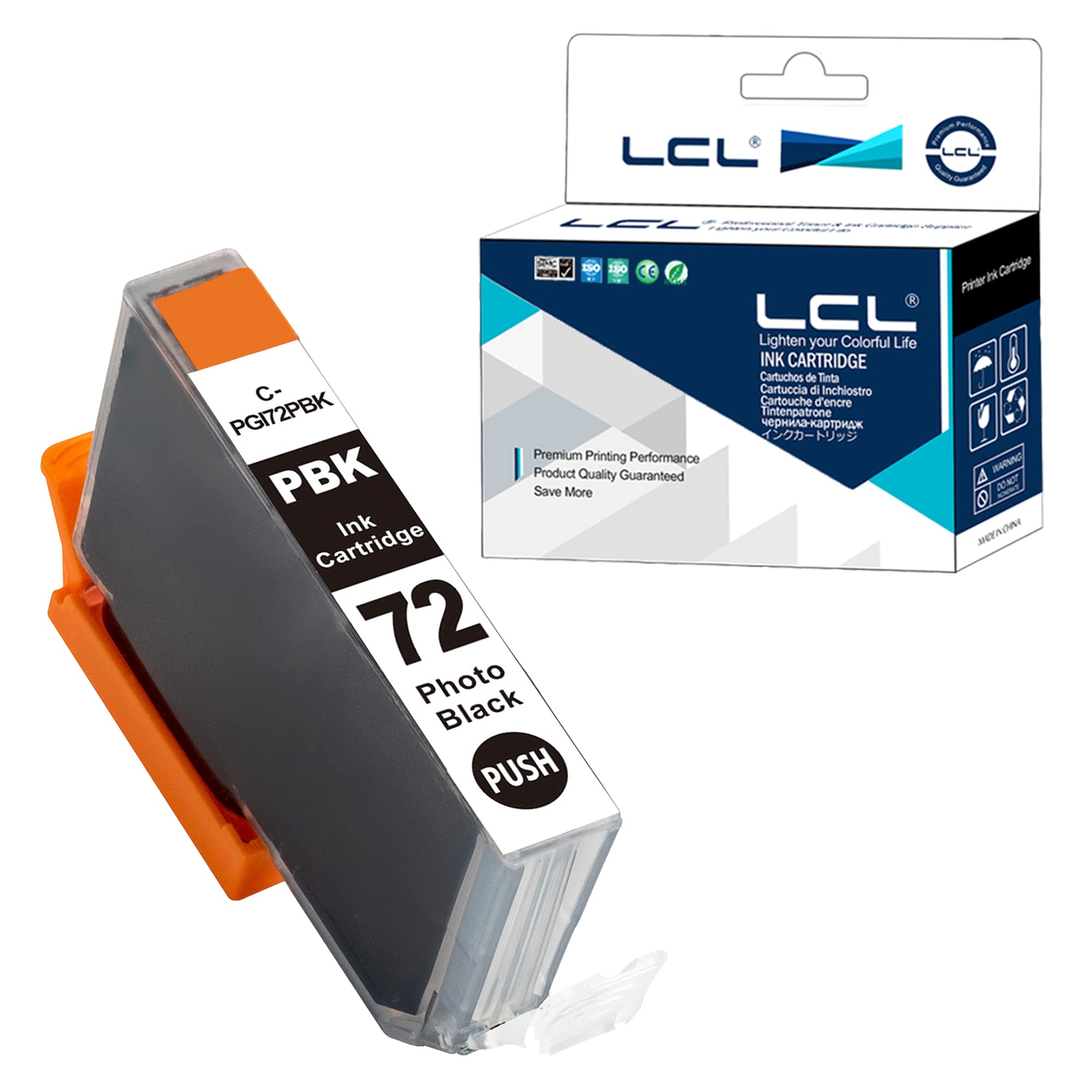 LCL PGI-72PBK Photo Black Ink Cartridge Replacement for Canon 72 PGI-72 Replacement for Canon PIXMA Pro-10 PIXMA Pro-10s (1 Pack)