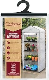 Christow Replacement Greenhouse Cover 4 Tier Mini Growhouse H158xW69xD49cm view 1