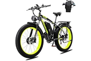 KETELES 2000W Electric Bike for Adults, 26'' Fat Tire Beach Snow Electric Bicycle Dual Motor 23AH Removable Battery 33MPH Mountain Ebikes