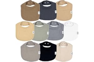 DIAPER SQUAD DiaperSquad's Baby Bibs for Drooling and Teething, Bibs for Boys, Baby Girl - Solid Cotton Baby Drool Bibs