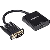 Amazon Basics Gold-Plated HDMI (Female) to VGA (Male) Adapter with 3.5mm Audio Port (Only from HDMI to VGA)