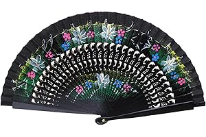 Spanish Double-side Paint Wood Folding Fan Parties Handheld Classical Spanish Hand Wood