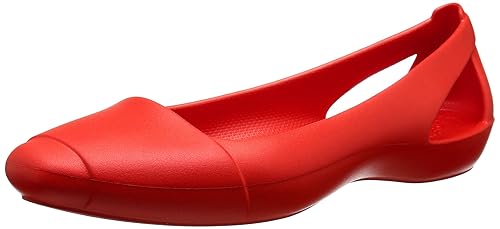 red crocs flats