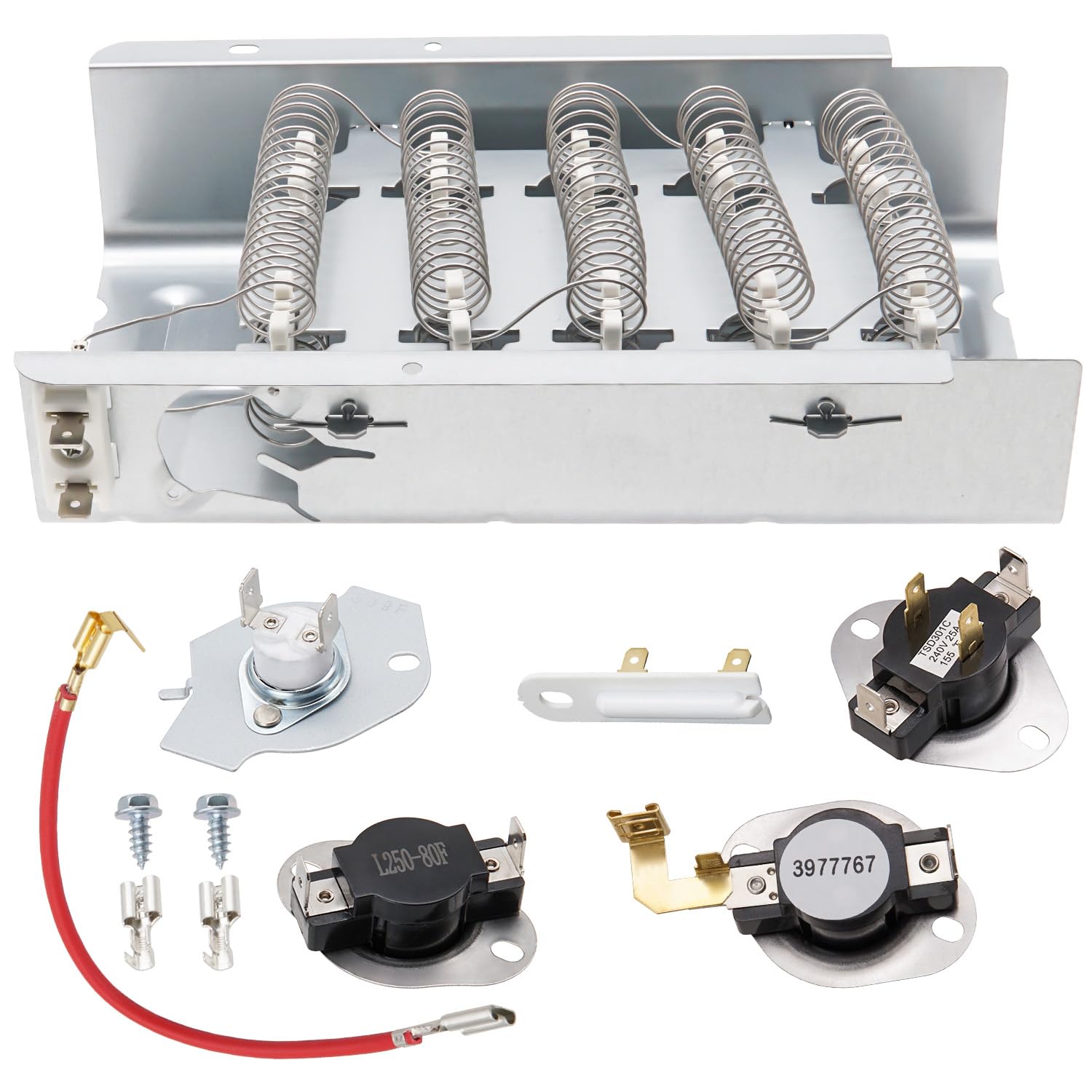 Photo 1 of Dryer Heating Element Kit Compatible With Whirlpool WED4915EW1 WED4850BW0 WED4950HW0 WED4850HW0 WED49STBW1 WED4900XW0 WED49STBW0 WED4850BW1 WED4900XW2 WED4850XQ0 WED4850XQ1 WED4915EW0