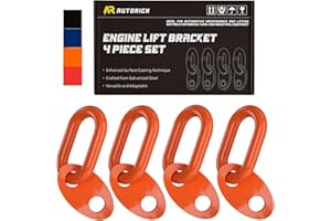 AUTORICH 7100 Lifting Bracket Set for Engine - 4 Heavy-Duty Engine Lift Bracket 5500 Lb Capacity, Engine Support Bar for Lifting Slings and Load Levelers, Orange